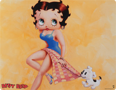 Betty Boop With Puppy Orange Background Xbox 360 Slim (2010) Skin